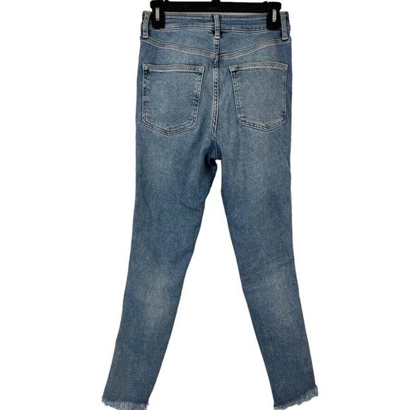 We The Free People Womens Medium Wash Raw Hem Distressed High Waist Jeans sz 28 - Picture 14 of 16